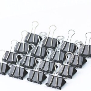 Black Medium Binder Clips 1.25 Inch (32mm) - 72/Pack
