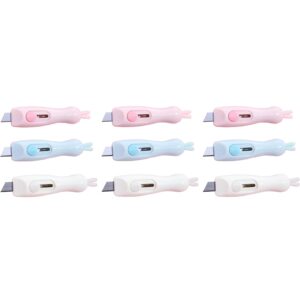 9 Pieces Retractable Utility Knife/Mini Box Cutter/Letter Opener  (Rabbit Shaped)