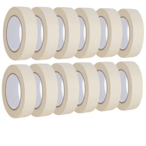 1" x 55 Yards White Masking Tape 12 Rolls/Pack