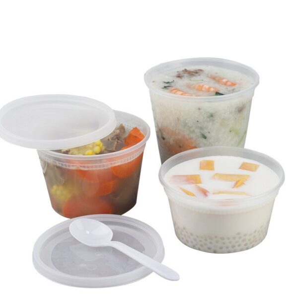 Heavy Duty Plastic Microwavable Deli Containers with Lids - 240/Case