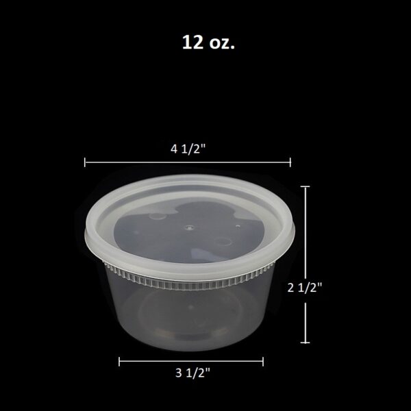 Heavy Duty Plastic Microwavable Deli Containers with Lids - 240/Case - Image 5
