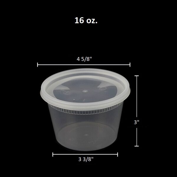 Heavy Duty Plastic Microwavable Deli Containers with Lids - 240/Case - Image 6