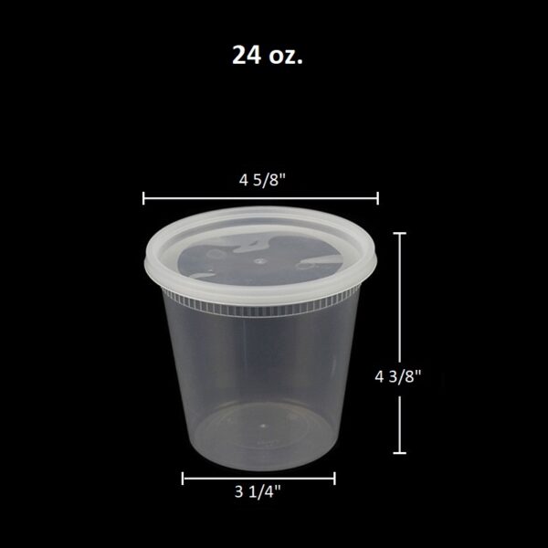 Heavy Duty Plastic Microwavable Deli Containers with Lids - 240/Case - Image 7