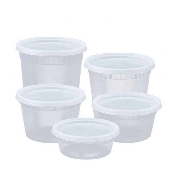 Heavy Duty Plastic Microwavable Deli Containers with Lids - 240/Case - Image 2