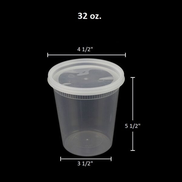Heavy Duty Plastic Microwavable Deli Containers with Lids - 240/Case - Image 8