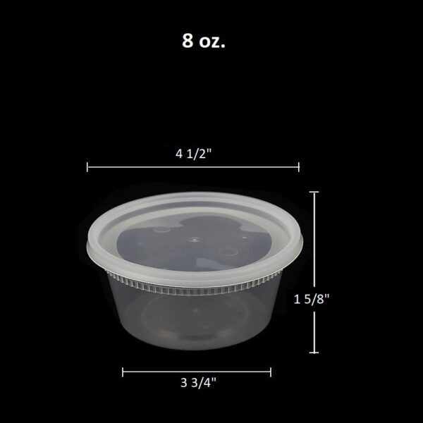 Heavy Duty Plastic Microwavable Deli Containers with Lids - 240/Case - Image 4