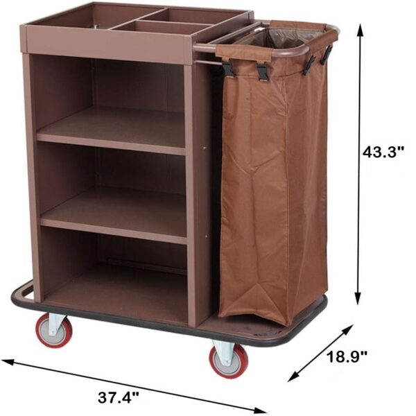 House Keeping Cart Hotel Trolley Service Truck with Anti-Collision Wheel - Image 2
