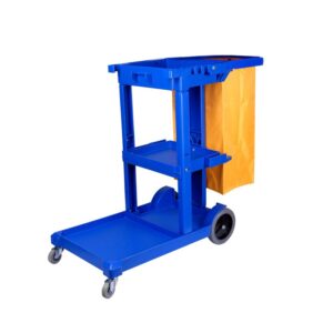 Janitor/Housekeeping Cart with 3 Shelves and Vinyl Bag, No Lid