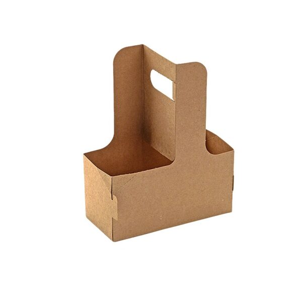 Kraft Paper 2 Cup Holder with Handle - 200/Case