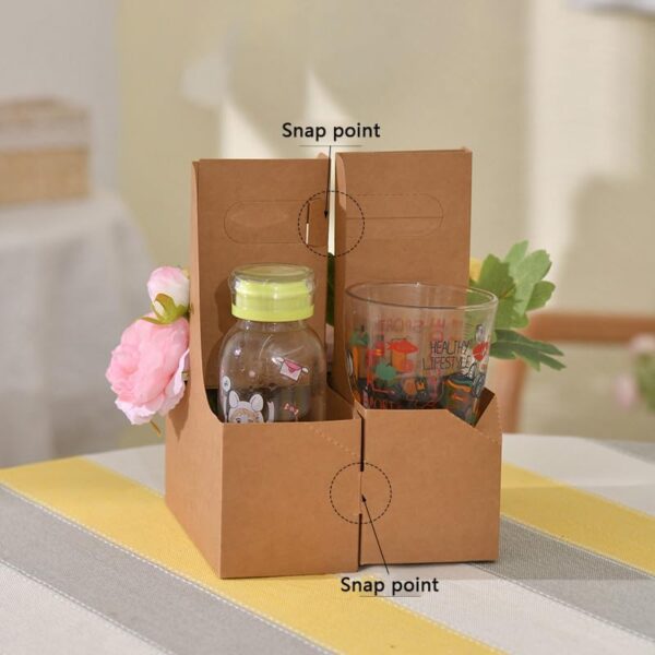 Kraft Paper 2 Cup Holder with Handle - 200/Case - Image 3