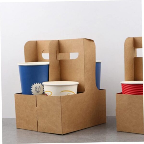 Kraft Paper 2 Cup Holder with Handle - 200/Case - Image 4