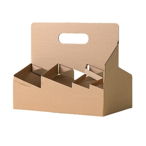 Kraft Paper 6 Cup Holder with Handle - 200/Case