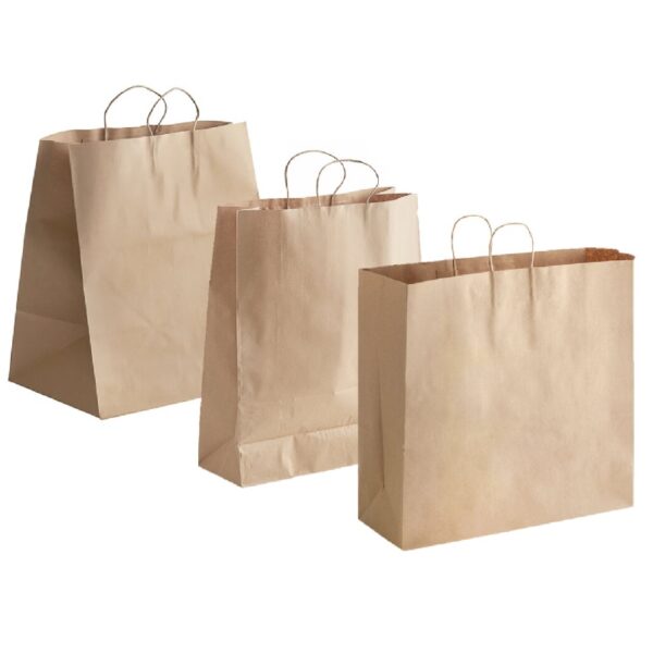 Kraft Paper Extra Large Shopping Bags with Handle - 200/Pack