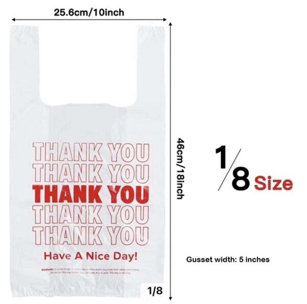 "Thank You" Standard-Duty Plastic T-Shirt Bag - 1000/Case - Image 3