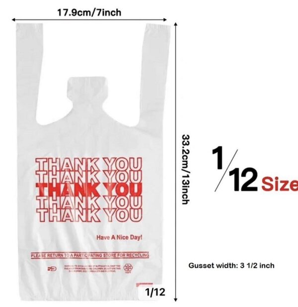 "Thank You" Standard-Duty Plastic T-Shirt Bag - 1000/Case - Image 2