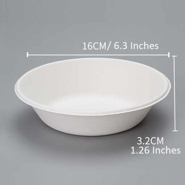White Round Compostable Sugarcane / Bagasse Bowls - 1000/Case - Image 2