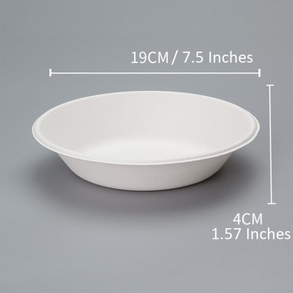 White Round Compostable Sugarcane / Bagasse Bowls - 1000/Case - Image 3