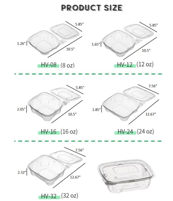 Clear PET Deli Containers To Go Boxes Tamper Resistant Container - Image 3