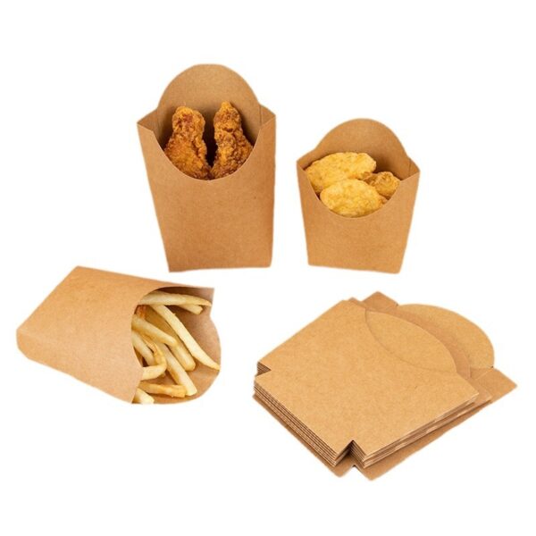 Kraft Paper Stand Up French Fry Containers Potato Chips Scoop - 1000/Case