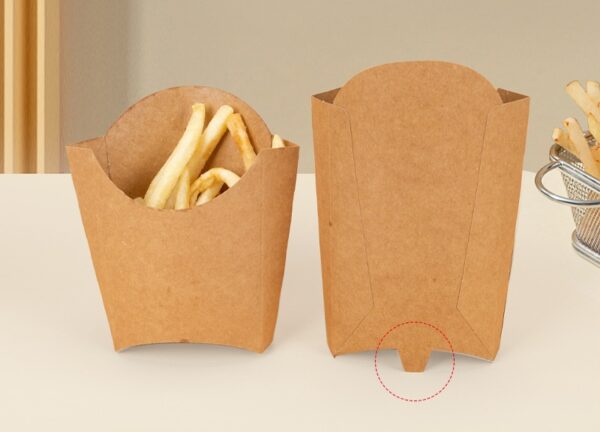 Kraft Paper Stand Up French Fry Containers Potato Chips Scoop - 1000/Case - Image 2