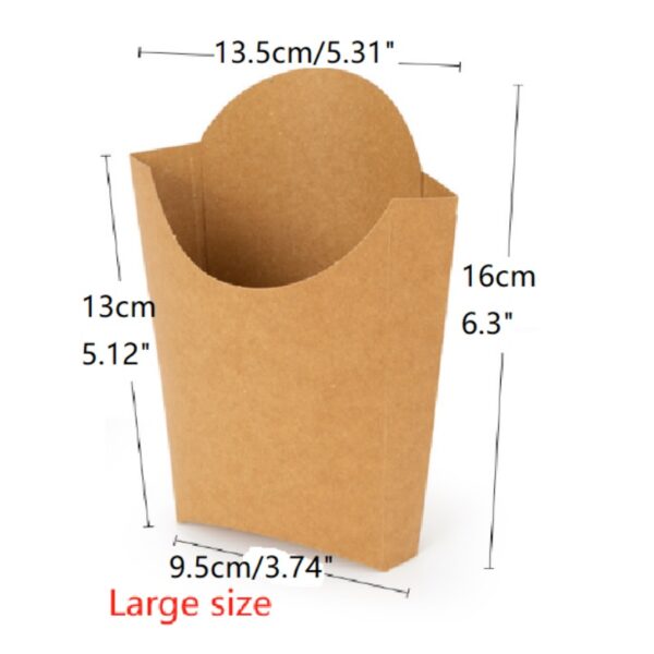 Kraft Paper Stand Up French Fry Containers Potato Chips Scoop - 1000/Case - Image 6
