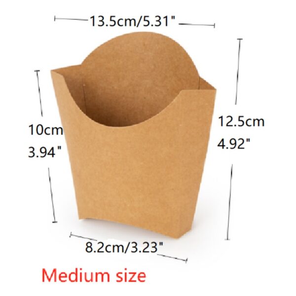 Kraft Paper Stand Up French Fry Containers Potato Chips Scoop - 1000/Case - Image 5