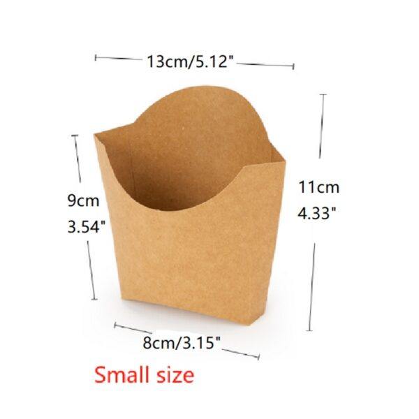 Kraft Paper Stand Up French Fry Containers Potato Chips Scoop - 1000/Case - Image 4