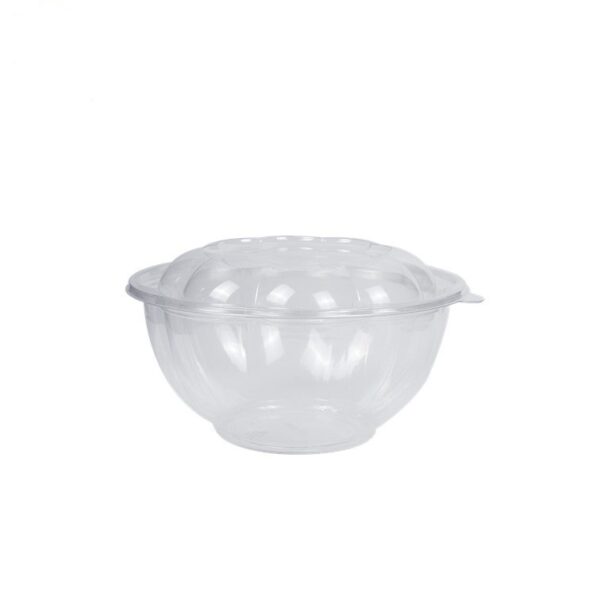 Clear PET Plastic Salad Bowl with Lid - 300/Case - Image 5