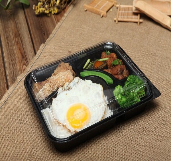 Plastic 5-Compartment Take Out Container Lunch Box with Lid