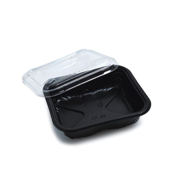 5.6" x 4.7" Microwavable Plastic 1-Compartment Food Container with Lid - 600/Case