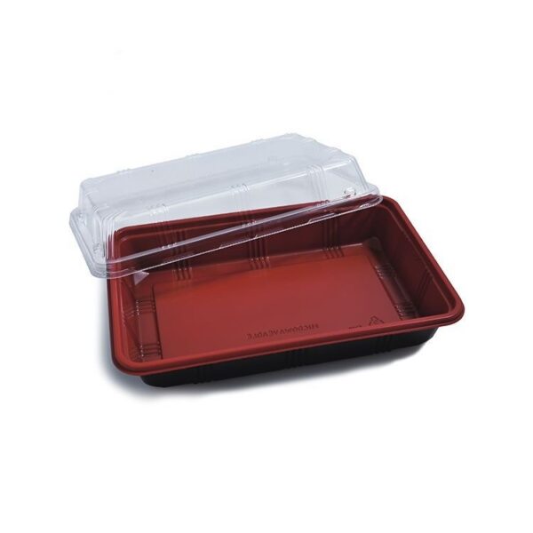 8.6" x 5.6" Microwavable Plastic 1-Compartment To Go Box with Lid - 300/Case