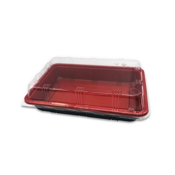 8.6" x 5.6" Microwavable Plastic 1-Compartment To Go Box with Lid - 300/Case - Image 2