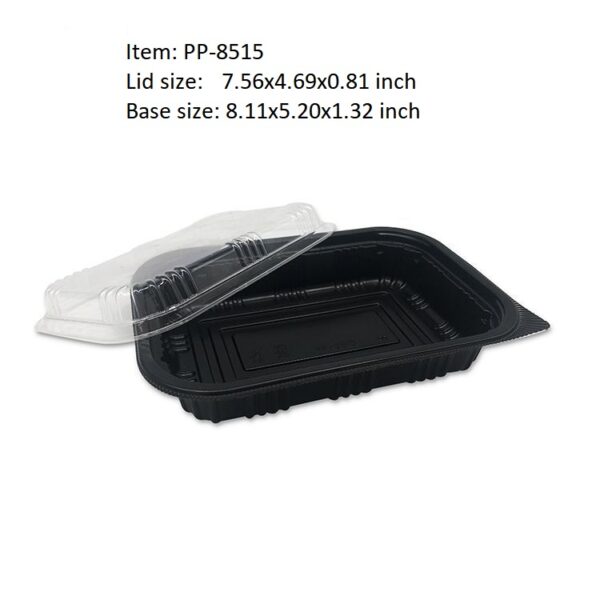 Rectangular Microwavable Food Containers With Clear Lid - Image 3