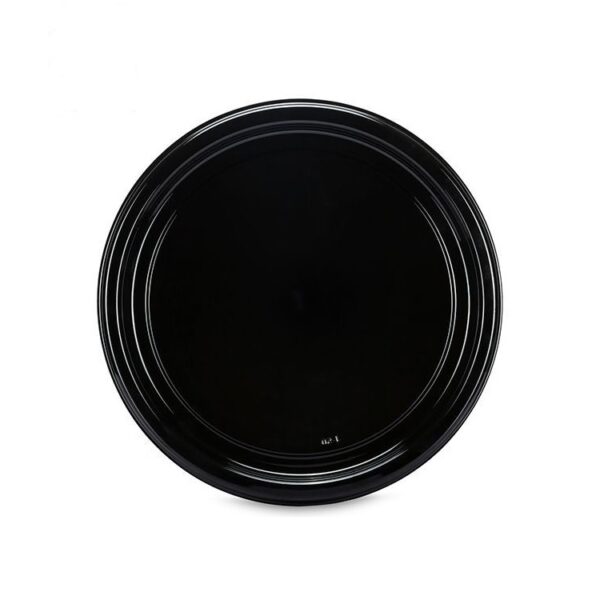 Round Black Plastic Cake Box Serving Tray with Clear High Dome Lid - 60/Case - Image 3
