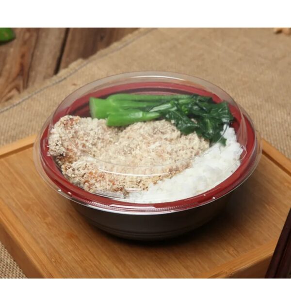 Microwavable Plastic Round Bowl with Clear Lid
