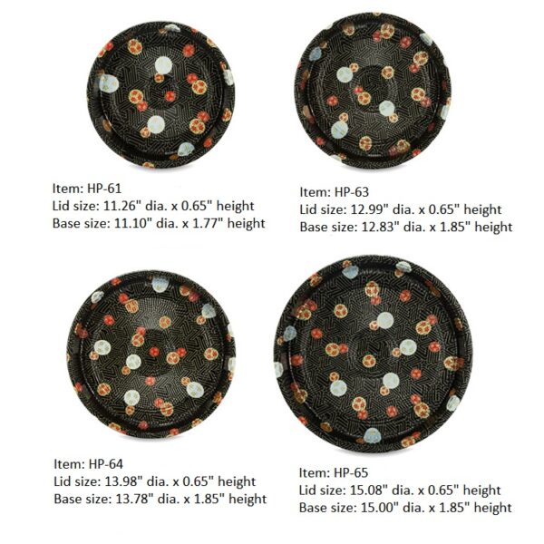 Round Plastic Sushi Container with Clear Lid - 100/Case - Image 4