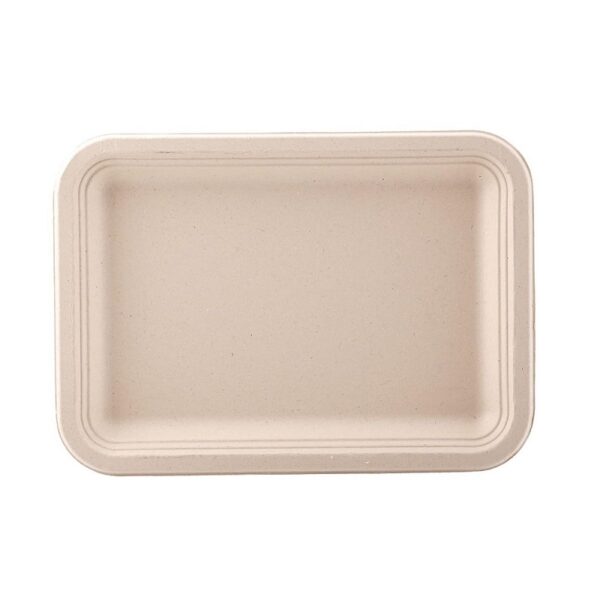 14" Compostable Plant Fiber Food Trays - 400/Case
