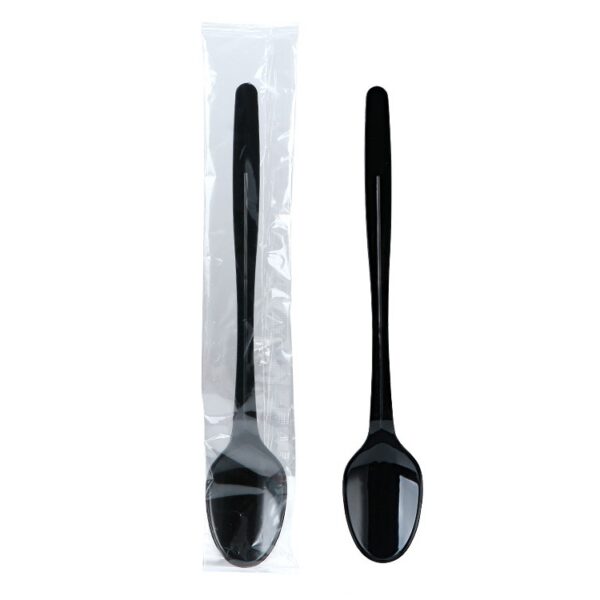 8" Individually Wrapped Heavy Weight Plastic Teaspoon - 3000/Case - Image 2