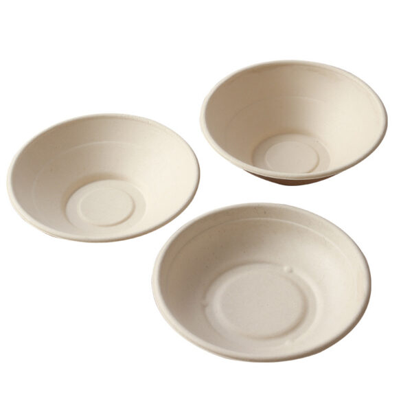 Compostable Plant Fiber Round Bowl with PET Clear Lid - 500/Case - Image 2