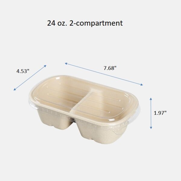 Microwavable Plant Fiber Food Container To Go Boxes with Lid - 500/Case - Image 11