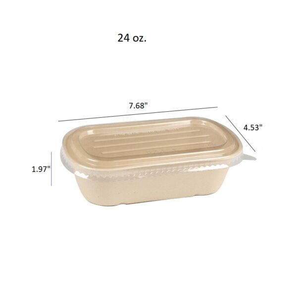 Microwavable Plant Fiber Food Container To Go Boxes with Lid - 500/Case - Image 8