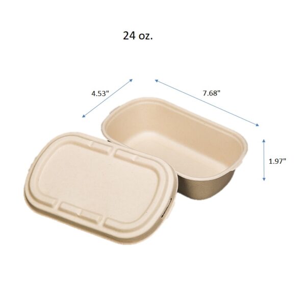 Microwavable Plant Fiber Food Container To Go Boxes with Lid - 500/Case - Image 2