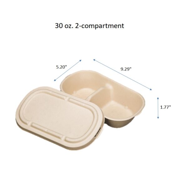 Microwavable Plant Fiber Food Container To Go Boxes with Lid - 500/Case - Image 6