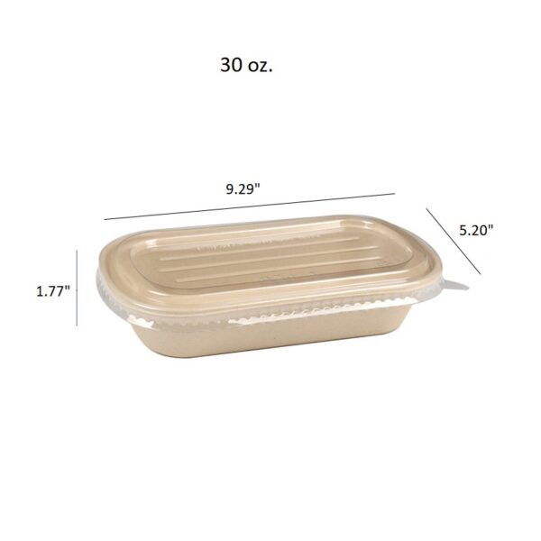 Microwavable Plant Fiber Food Container To Go Boxes with Lid - 500/Case - Image 9