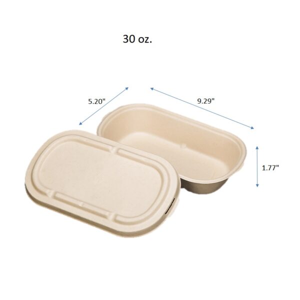 Microwavable Plant Fiber Food Container To Go Boxes with Lid - 500/Case - Image 3