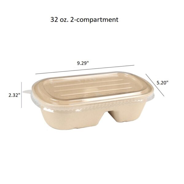 Microwavable Plant Fiber Food Container To Go Boxes with Lid - 500/Case - Image 13