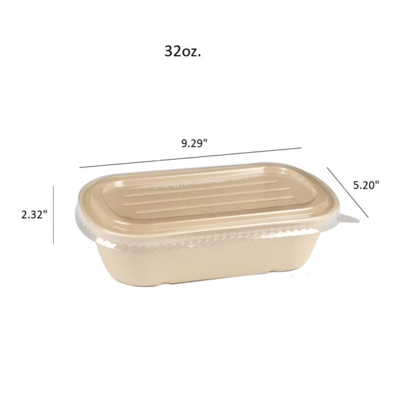 Microwavable Plant Fiber Food Container To Go Boxes with Lid - 500/Case - Image 10