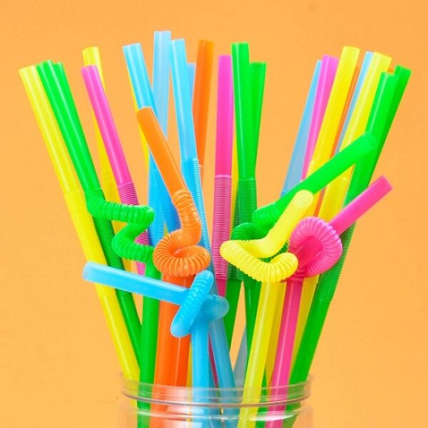 10 7/8" Flexible Plastic Art Straws Multi Colors - 10,000/Case