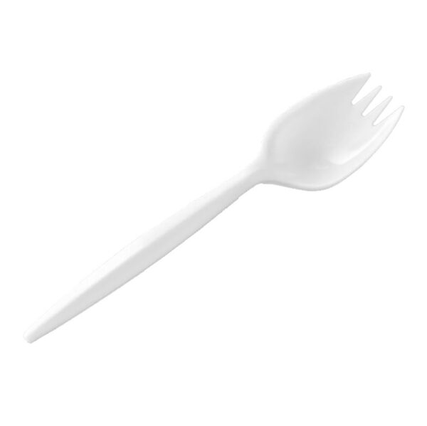 5 1/2" Medium Weight Black Plastic Sporks - 2000/Case - Image 2