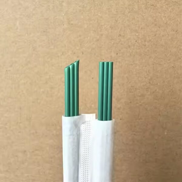 Individually Wrapped 3 Holes PLA Coffee Stirrers / Straws - 5000/Case - Image 3